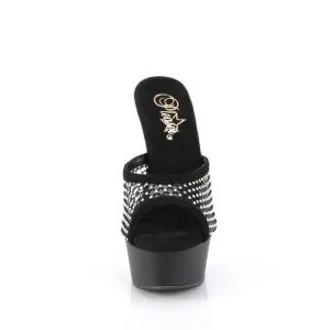 Similicuir 15 cm DELIGHT-601-6RM mule à talon hauts noirs