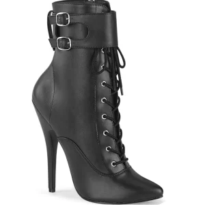 Similicuir 15 cm DOMINA-1023 fétiche bottines à talons aiguilles noirs