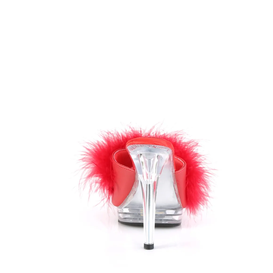 similicuir__cm_gloryf_mul_3.webp Similicuir 12,5 cm GLORY-501F-8 mule à talon hauts plume rouge