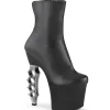 Similicuir 18 cm IRONGRIP-1042 bottines à talons hauts poing américain