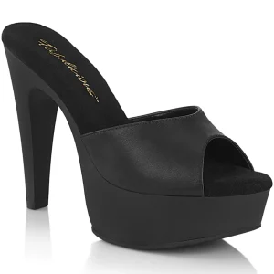Similicuir 13 cm MARTINI-501 mule à talon hauts noirs