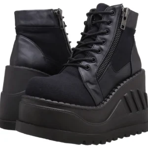 Similicuir 12 cm STOMP-10 bottines lolita gothique semelles compensées