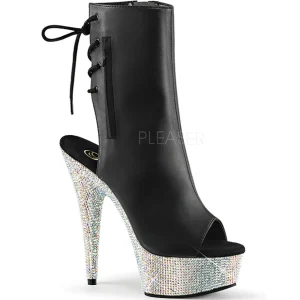 Similicuir pierre cristal 15 cm BEJEWELED-1018DM plateforme bottines femmes