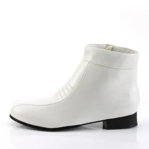 Similicuir PIMP-50 disco chaussures de proxénète hommes 70 à plateforme blanc