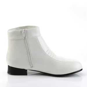 Similicuir PIMP-50 disco chaussures de proxénète hommes 70 à plateforme blanc