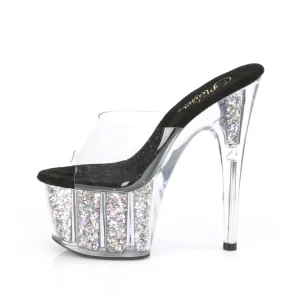 Transparent 18 cm ADORE-701CG-2 mules talons hauts de pole dance