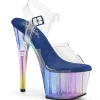 Transparent 18 cm ADORE-708HT bleues sandales talons hauts plateforme