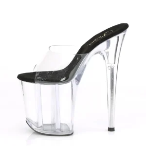 Transparent 20 cm FLAMINGO-801 mules talons hauts de pole dance
