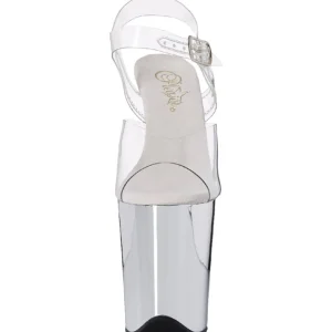 Transparent 20 cm FLAMINGO-808 Talons Aiguilles Chrome Plateforme
