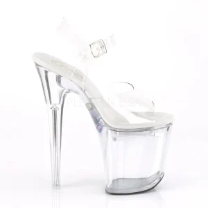 Transparent 20 cm FLASH-808 sandales poledance plateforme lumineuses LED