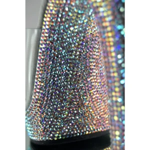 Transparent 13 cm LIP-101DM Mules Haut Talon Glitzee