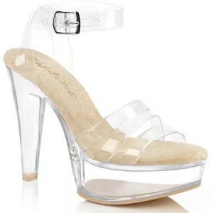 Transparent 13 cm MARTINI-505 Beige sandales talons hauts plateforme