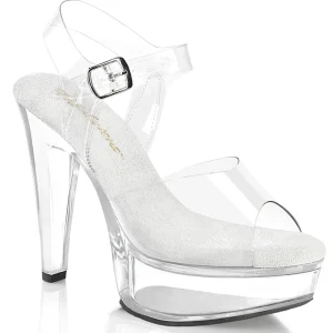 Transparent 13 cm MARTINI-508 Blanc sandales talons hauts plateforme