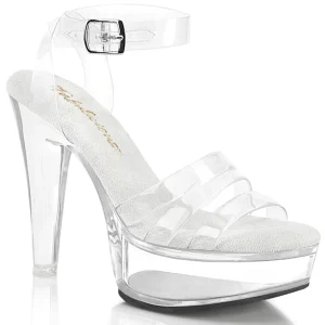 Transparent 13 cm MARTINI-505 Blanc sandales talons hauts plateforme