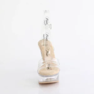 Transparent 13 cm MARTINI-505 Beige sandales talons hauts plateforme