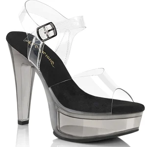 Transparent 13 cm MARTINI-508 noirs sandales talons hauts plateforme