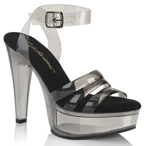 Transparent 13 cm MARTINI-505 noirs sandales talons hauts plateforme