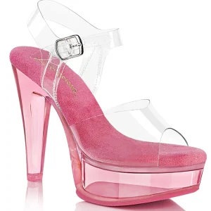 Transparent 13 cm MARTINI-508 Rose sandales talons hauts plateforme