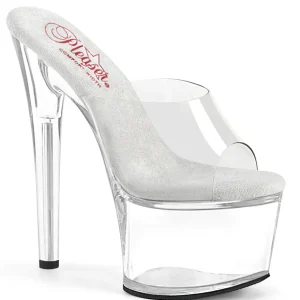 Transparent 20 cm PASSION-701 mules talons hauts de pole dance
