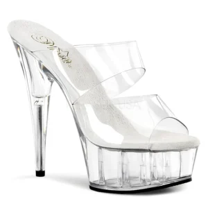 Transparent 15,5 cm Pleaser DELIGHT-602 Plateforme Mules Chaussures