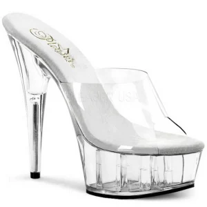 Transparent 15,5 cm Pleaser DELIGHT-601 Plateforme Mules Chaussures