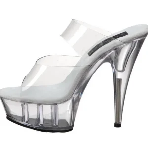Transparent 15,5 cm Pleaser DELIGHT-602 Plateforme Mules Chaussures
