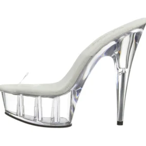 Transparent 15,5 cm Pleaser DELIGHT-601 Plateforme Mules Chaussures