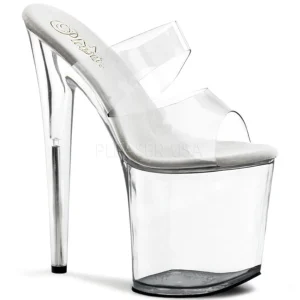 Transparent 20 cm Pleaser FLAMINGO-802 Pantoufles Talons Hauts