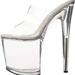 Transparent 20 cm Pleaser FLAMINGO-802 Pantoufles Talons Hauts