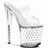 Transparent 20 cm Pleaser STARDUST-802 Strass Plateforme Mules Hautes