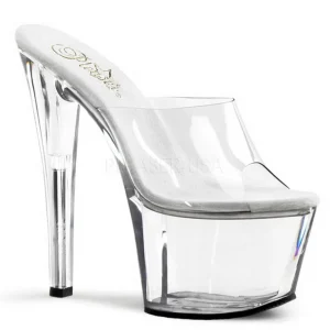 Transparent 18 cm PLEASER SKY-301 Plateforme Mules Chaussures