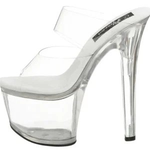 Transparent 18 cm SKY-302 Plateau Mules Talons Hauts