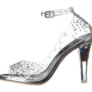 Transparent Cristal 11,5 cm CLEARLY-430RS Sandales de Soirée a Talon
