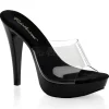 Transparent Noir 14 cm COCKTAIL-501 Mules Talon Haut