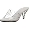Transparent Strass 8 cm BELLE-301RS Chaussures Mules pour Hommes