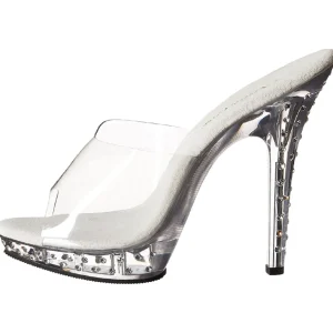 Transparent Strass Platform 13 cm LIP-101SDT Mules Talons Hauts