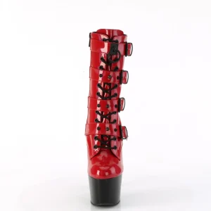1046TT - 18 cm plateforme bottines talons aiguilles vernis rouges