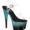 Turquoise 18 cm ADORE-708SS etincelle sandales avec plateforme