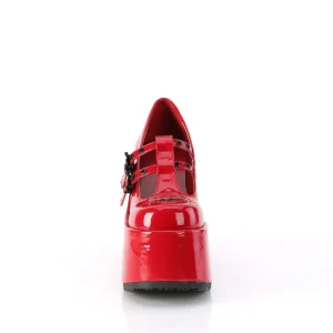 Vegan 13 cm CAMEL-55 chaussures plateforme épais talon haut chunky heels rouges