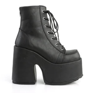 Vegan 13 cm CAMEL-203 femmes bottines plateforme épais talon chunky noires