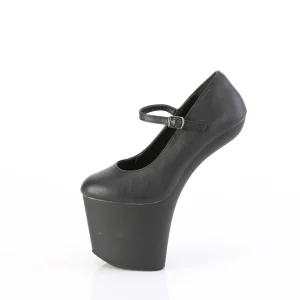 Vegan 20 cm CRAZE-880 Heelless escarpins pony talons noires