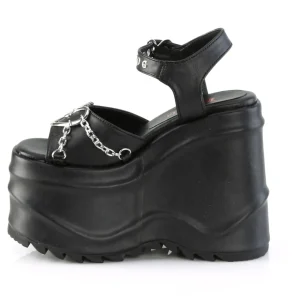 Vegan 15 cm DemoniaCult WAVE-09 lolita sandale talon compensé plateforme