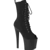 Vegan 19 cm ENCHANT-1041FS bottines à talons bout ouvert noires