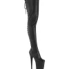Vegan 20 cm FLAMINGO-3850 bottes cuissardes femme talons hauts avec lacets