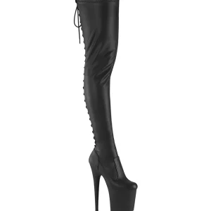 Vegan 20 cm FLAMINGO-3850 bottes cuissardes femme talons hauts avec lacets