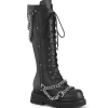 Vegan 6 cm REN-215 gothiques bottes hautes femme à lacets avec chaînes