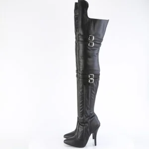 Vegan 13 cm SEDUCE-3080 bottes cuissardes femme talons hauts avec boucles
