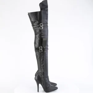 Vegan 13 cm SEDUCE-3080 bottes cuissardes femme talons hauts avec boucles