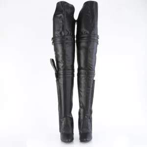 Vegan 13 cm SEDUCE-3080 cuissardes pour homme et drag queens en noires