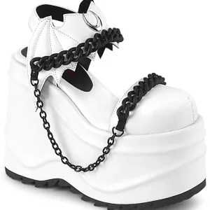 Vegan Blanc 15 cm DemoniaCult WAVE-20 lolita sandale talon compensé plateforme